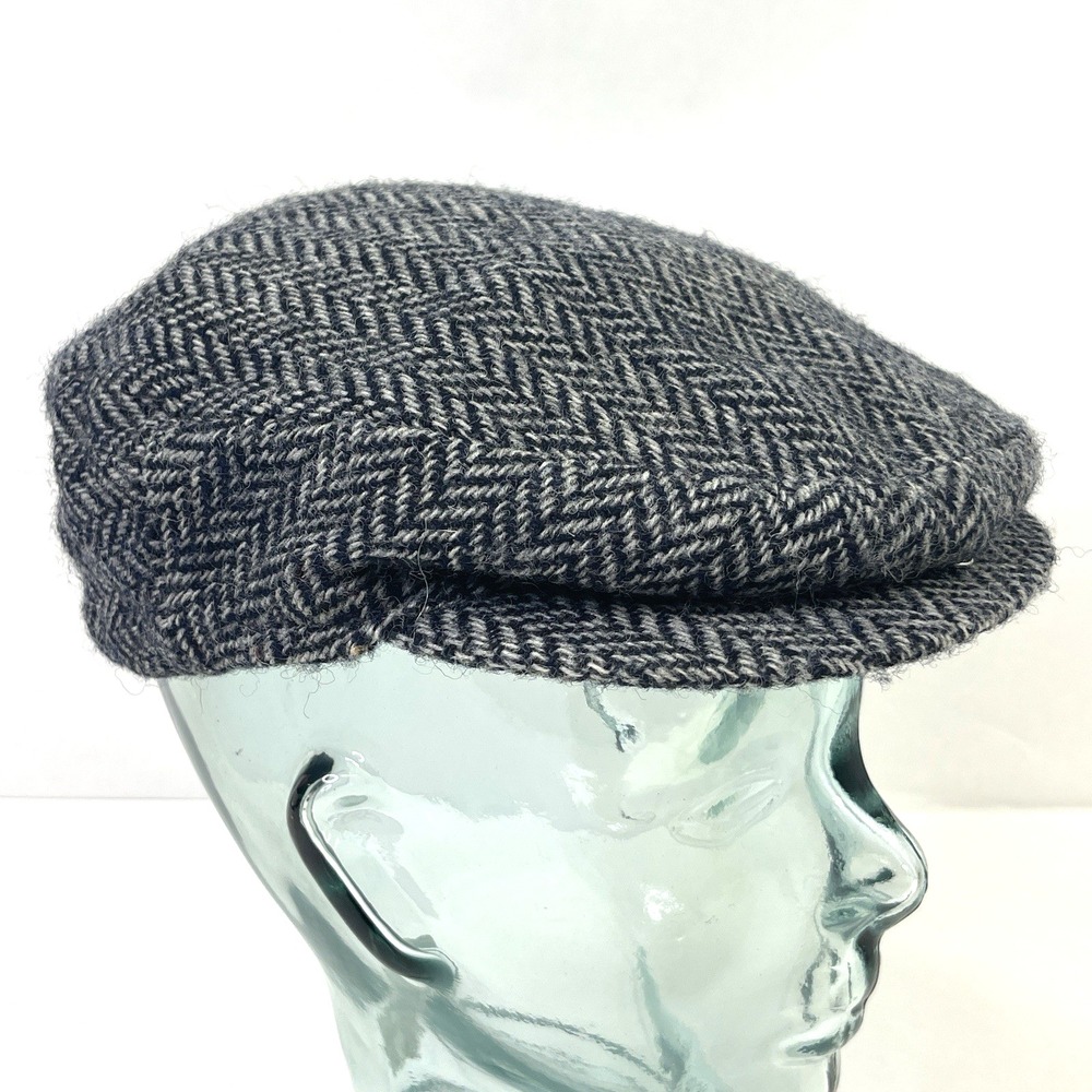 Vintage Hats of Ireland Castlebar Donegal Tweed Newsboy Cap Wool Size L Flaw